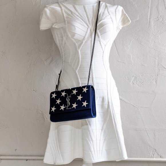 SOLD Saint Laurent Blue Small Star Kate Crossbody Bag - Picture 5 of 6